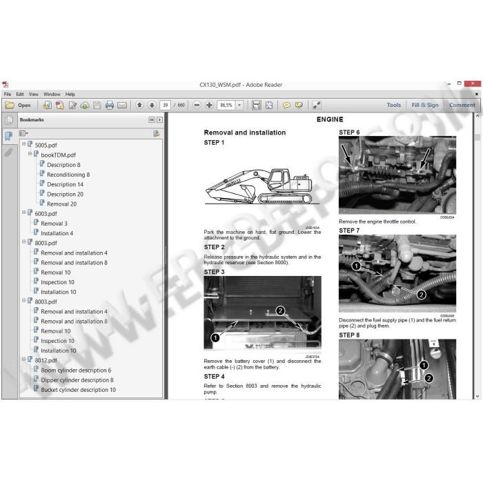 Case CX Crawler Excavators service & repair manuals