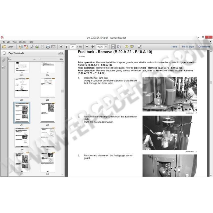 Case CX Crawler Excavators service & repair manuals
