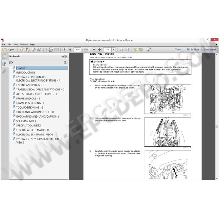 Case skid steer loader Alpha SR130 SR150 SR175 SR200 SR220 SR250 SV185 SV250 SV300 service manual