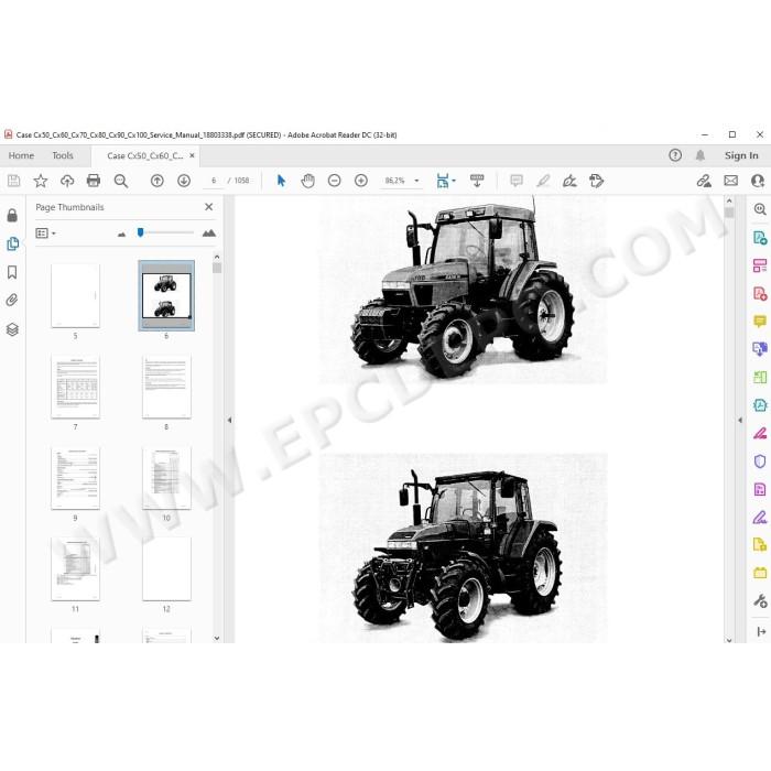 Case Tractor CX50 CX60 CX70 CX80 CX90 CX100 service manual