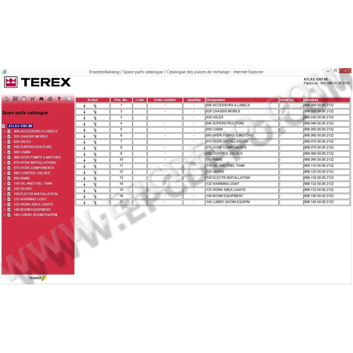 ATLAS TEREX EPC SPARE PARTS CATALOG