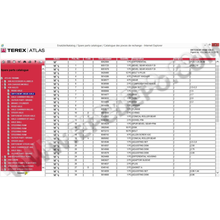 ATLAS TEREX EPC SPARE PARTS CATALOG