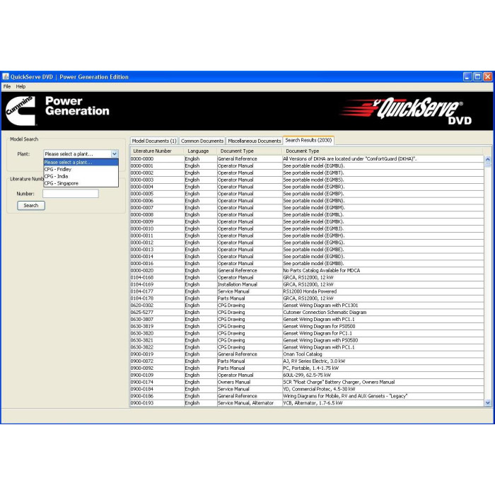 CUMMINS ONAN POWER GENERATION 2014 PARTS & SERVICE