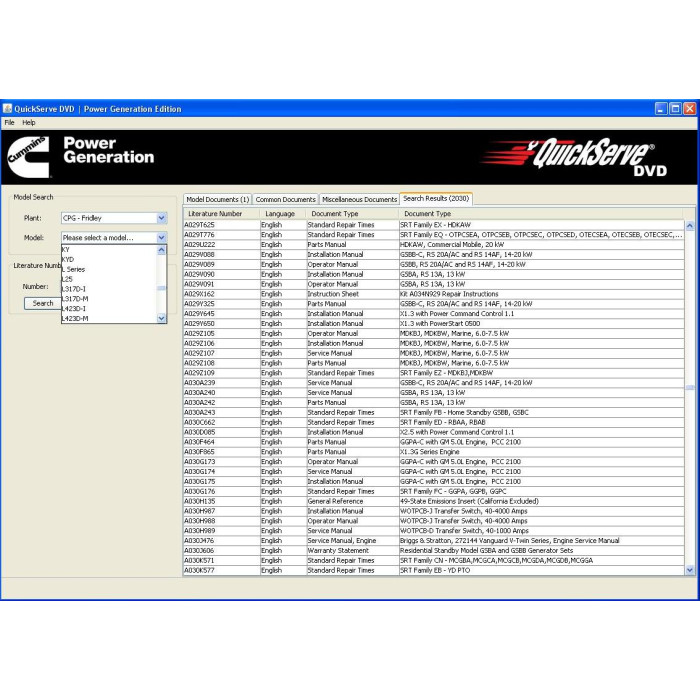 CUMMINS ONAN POWER GENERATION 2014 PARTS & SERVICE