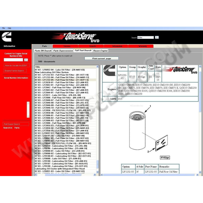 CUMMINS QUICKSERVE 2014 PARTS & SERVICE