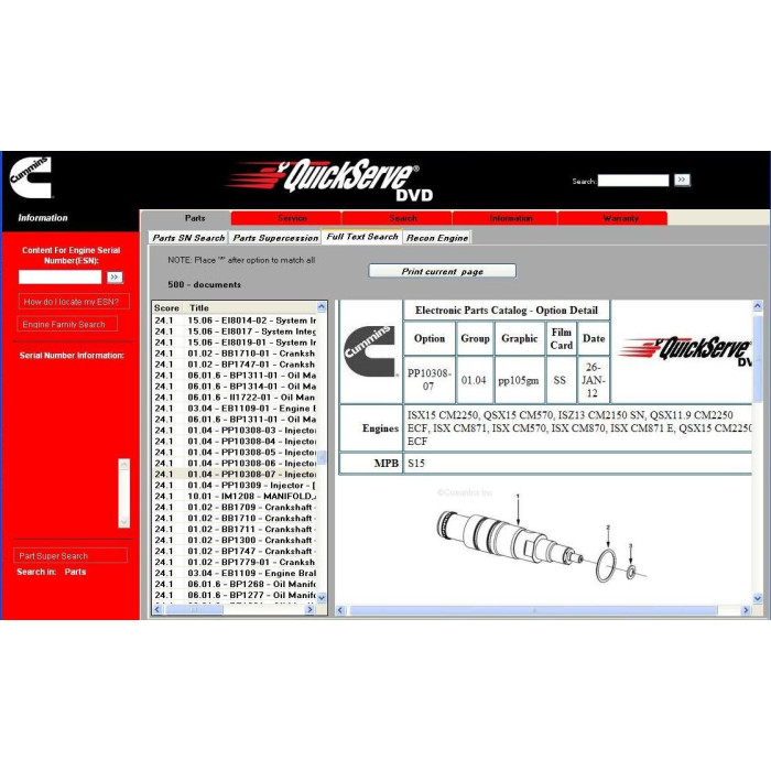 CUMMINS QUICKSERVE 2012 PARTS & SERVICE