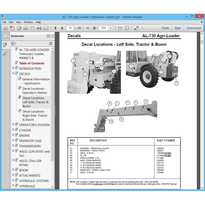 GEHL CONSTRUCTION EQUIPMENT EPC PARTS CATALOG