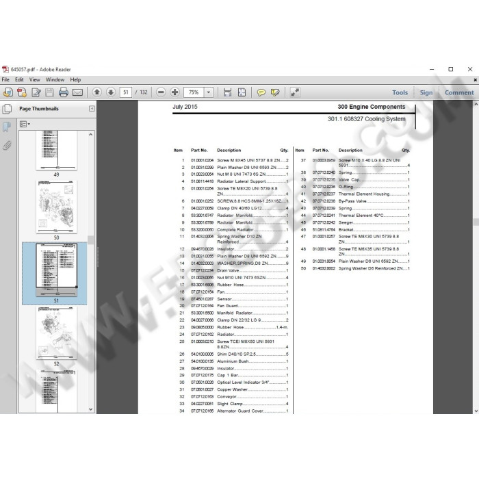 Genie / Terex Telehandler & Forklift EPC spare parts catalog