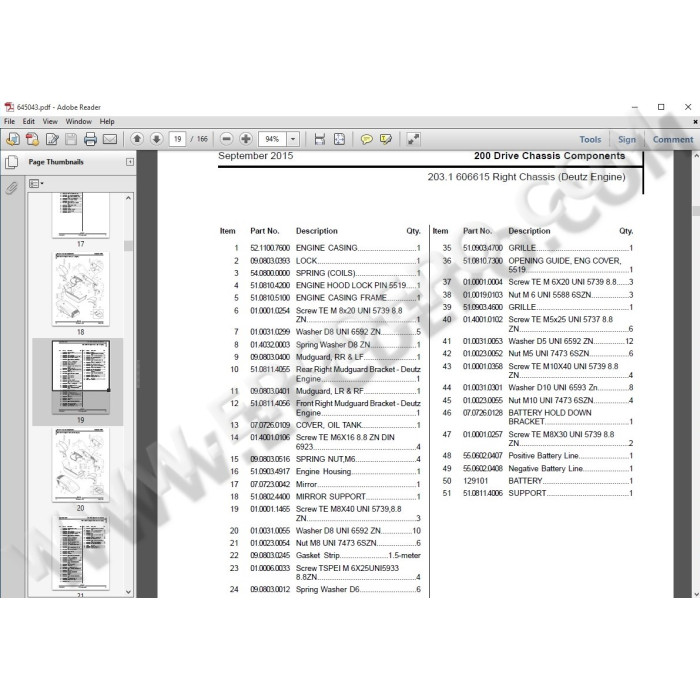 Genie / Terex Telehandler & Forklift EPC spare parts catalog