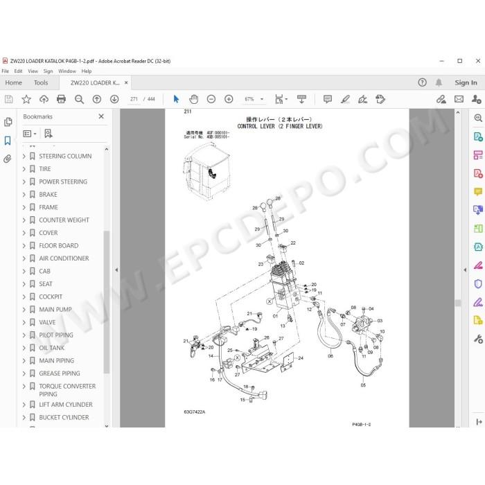 Hitachi Wheel Loader ZW220 parts manual