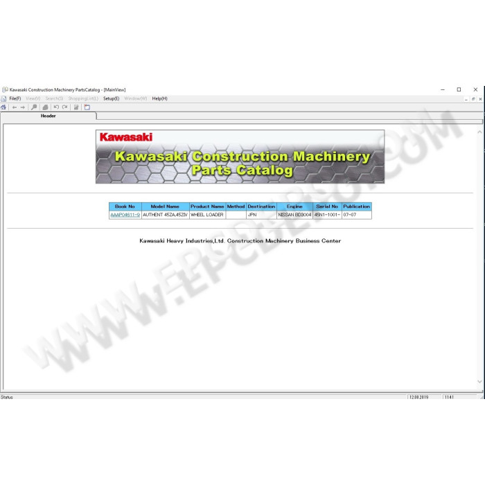 KAWASAKI CONSTRUCTION EPC 2010 PARTS CATALOG