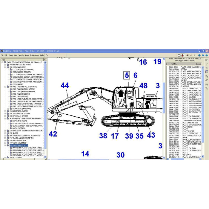 Komatsu England EPC spare parts catalog 2015