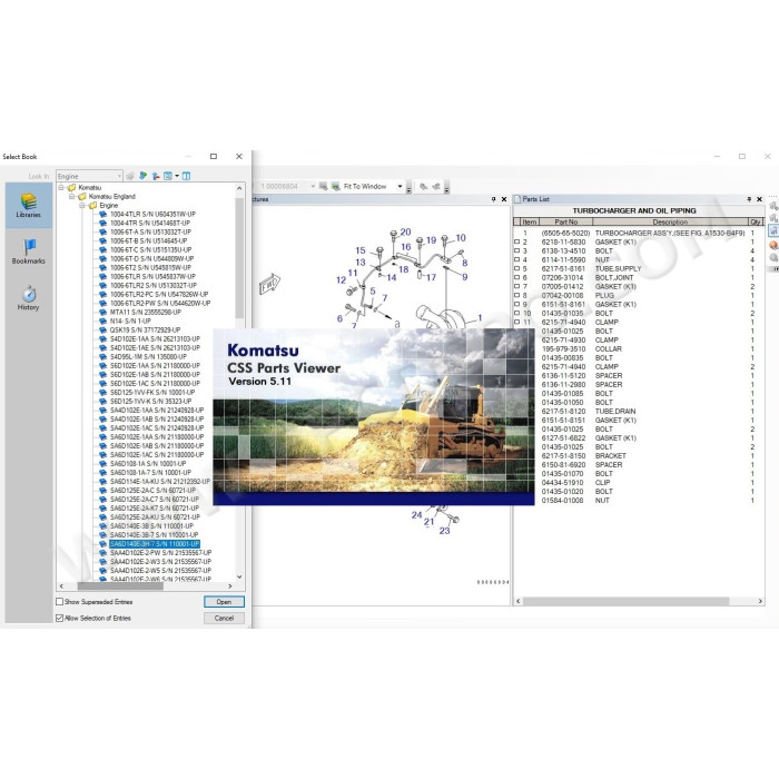 Komatsu England EPC spare parts catalog 2021