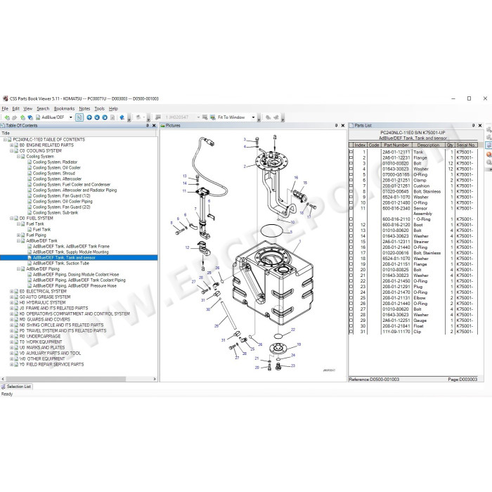 Komatsu England EPC spare parts catalog 2021