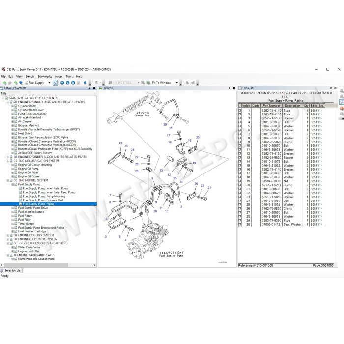 Komatsu England EPC spare parts catalog 2021
