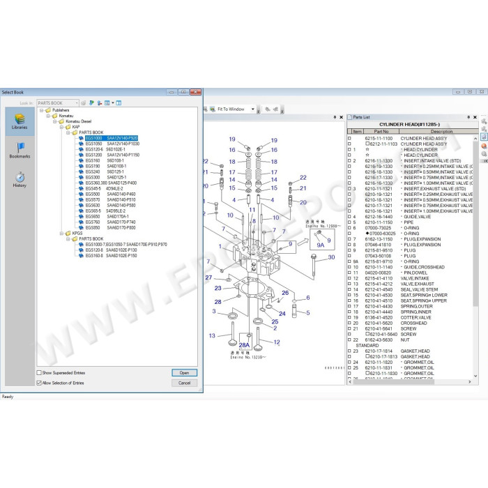Komatsu Japan Diesel generator engine EPC parts catalog 2021