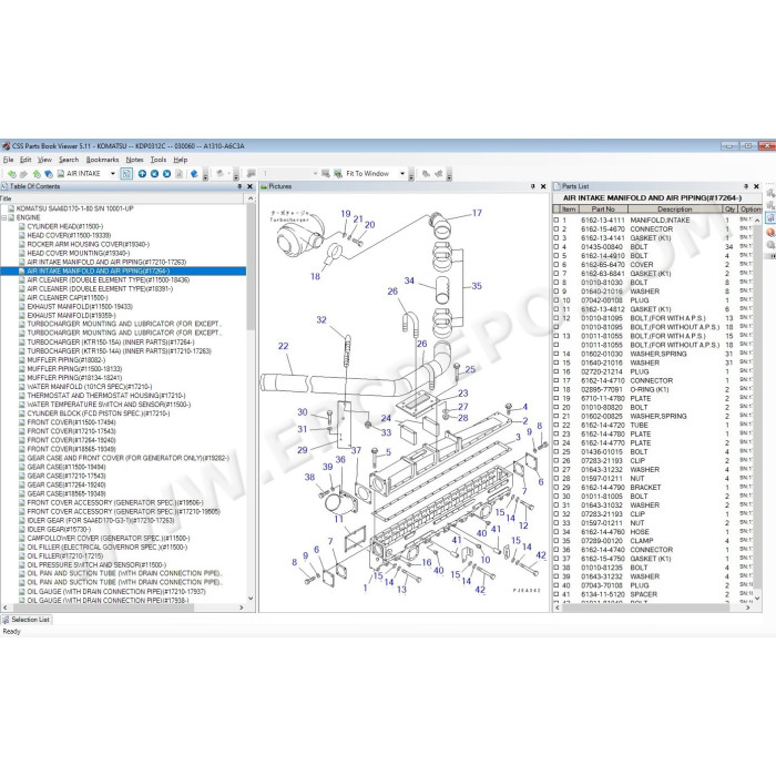 Komatsu Japan Diesel generator engine EPC parts catalog 2021