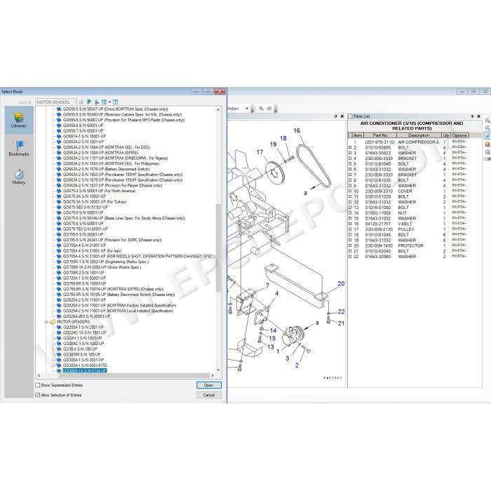 Komatsu Japan Motor Grader / Scraper EPC parts catalog 2021