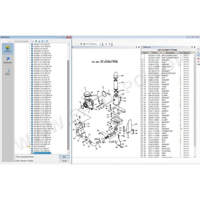 Komatsu Japan Motor Grader / Scraper EPC parts catalog 2021