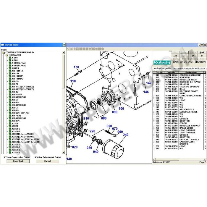 Kubota Construction EPC spare parts catalog 2009