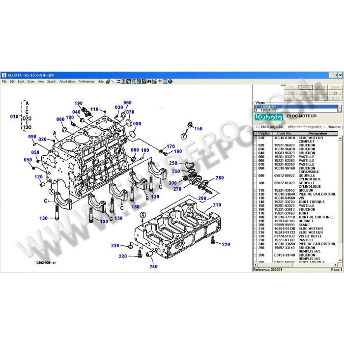 Kubota Construction EPC spare parts catalog 2009