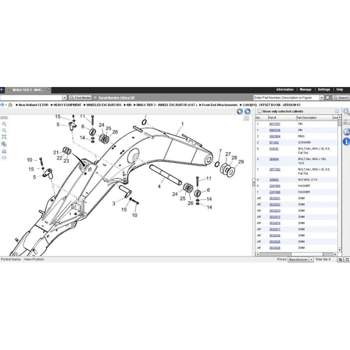 New Holland CE Construction Europe EPC parts catalog 2013