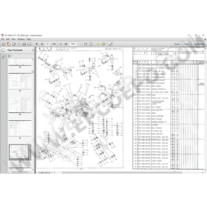 Tadano Hydraulic Cranes EPC spare parts catalog