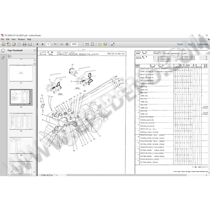 Tadano Hydraulic Cranes EPC spare parts catalog