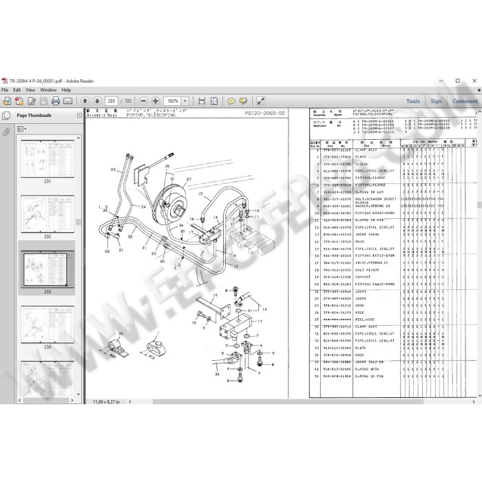 Tadano Hydraulic Cranes EPC spare parts catalog