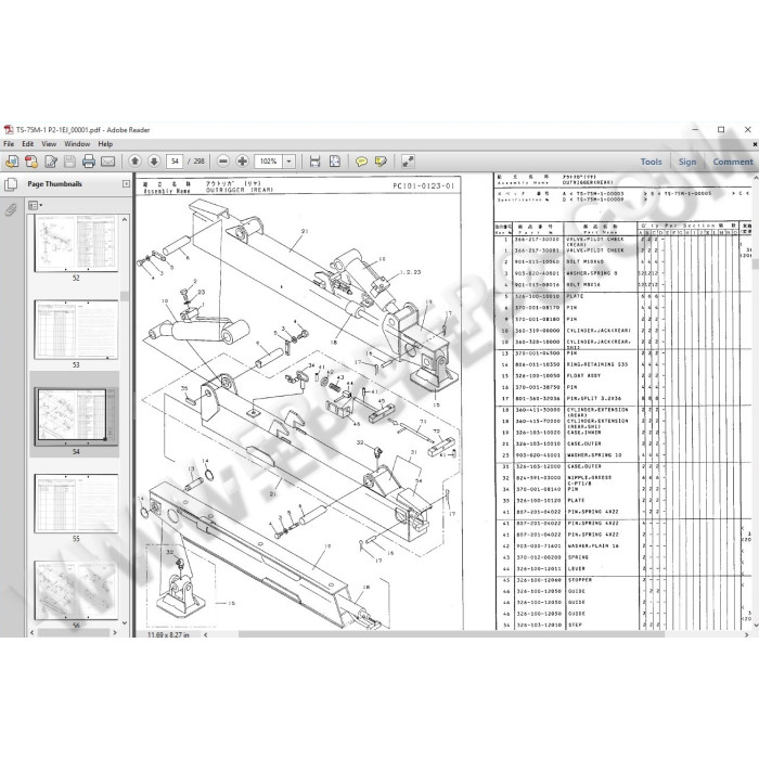 Tadano Hydraulic Cranes EPC spare parts catalog