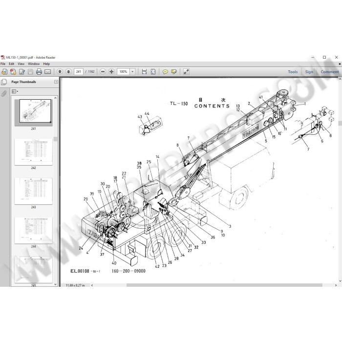 Tadano Hydraulic Cranes EPC spare parts catalog