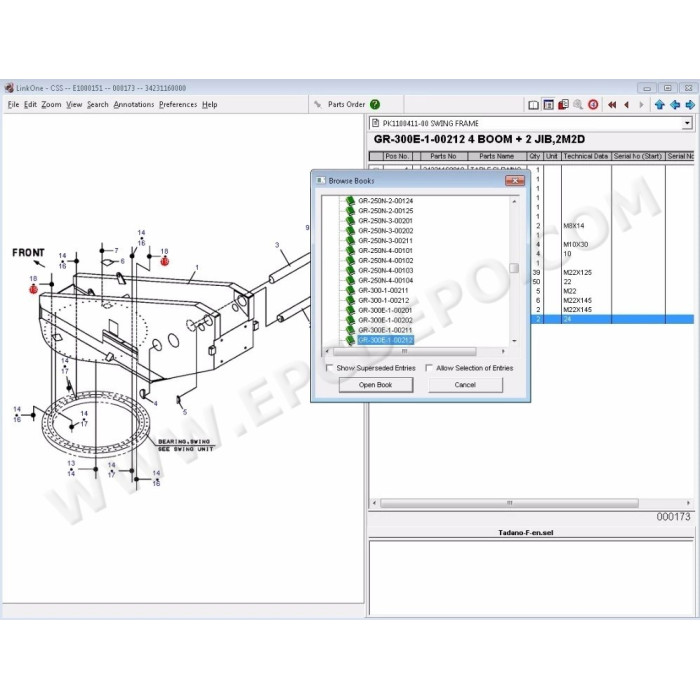 Tadano Crane EPC spare parts catalog 2021