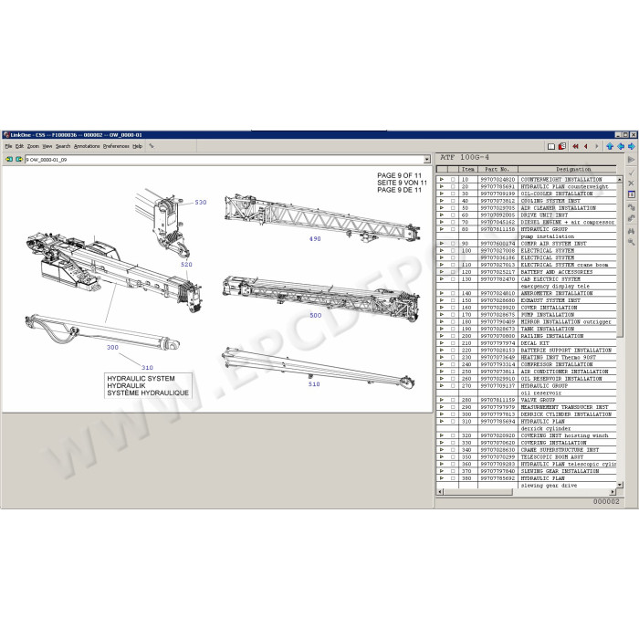 Tadano Crane EPC spare parts catalog 2021