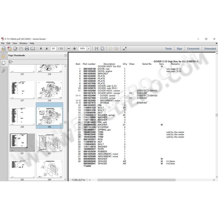 Takeuchi Track / Crawler Loader EPC spare parts catalog