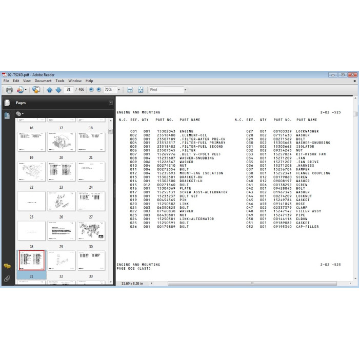 Terex Truck / Scraper spare parts catalog + service manuals