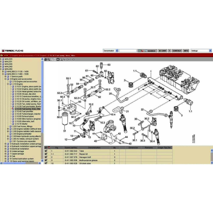 TEREX / FUCHS EPC SPARE PARTS CATALOG 2010