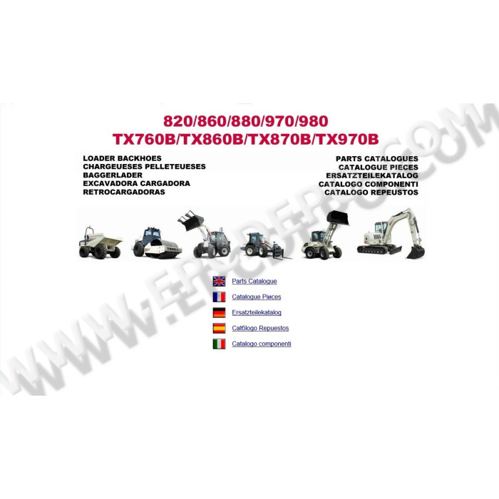 Terex / Fermec Backhoe Loader 820 860 880 970 980 epc spare parts catalog