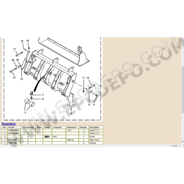 Terex / Fermec Backhoe Loader 820 860 880 970 980 epc spare parts catalog