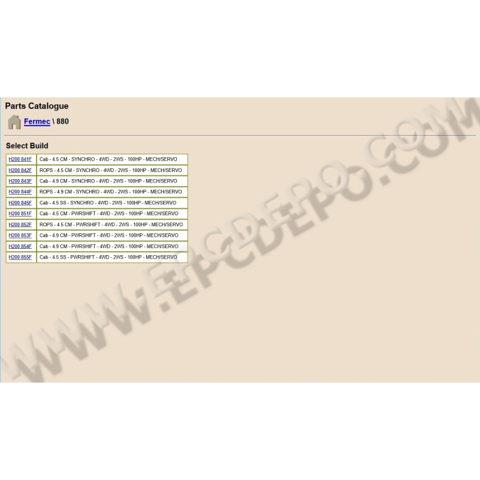 Terex / Fermec Backhoe Loader 820 860 880 970 980 epc spare parts catalog
