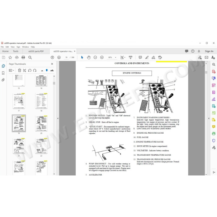Terex Rough Terrain Crane CD200 spare parts manual