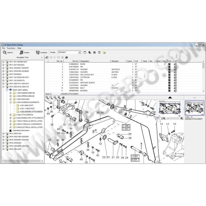 Terex Excavator HR11 HR12 HR13 HR14 HR16 HR18 parts catalog