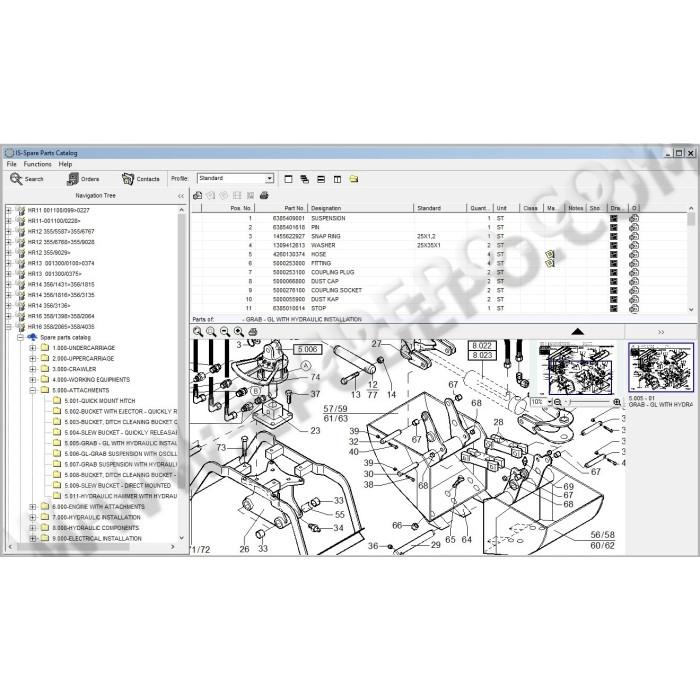 Terex Excavator HR11 HR12 HR13 HR14 HR16 HR18 parts catalog