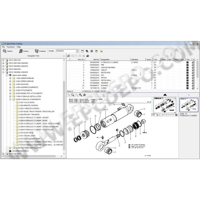 Terex Excavator HR11 HR12 HR13 HR14 HR16 HR18 parts catalog