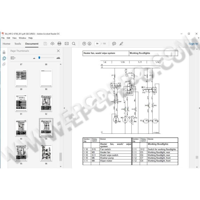 Terex Excavator HR11 HR12 HR13 HR14 HR16 HR18 parts catalog