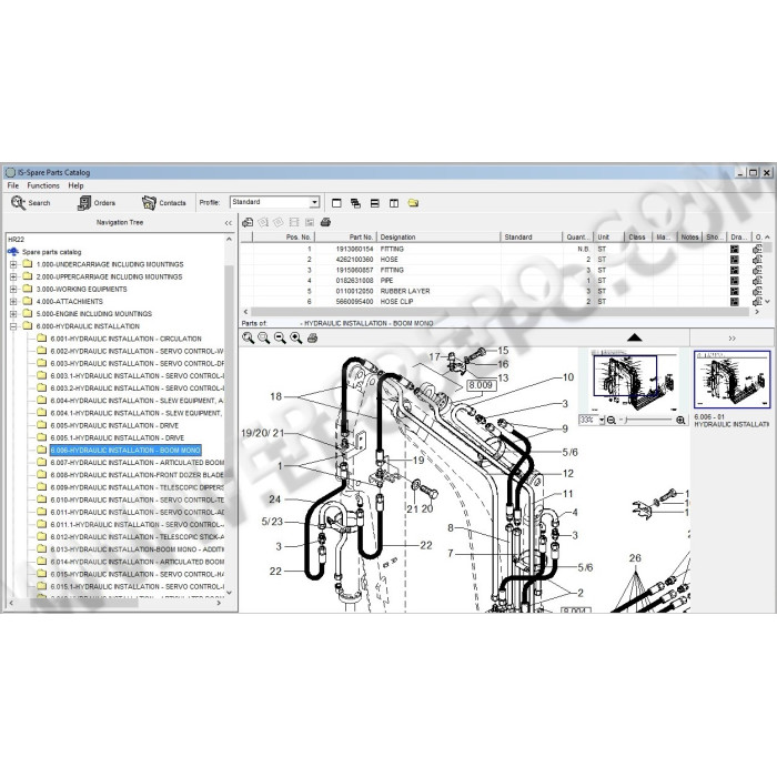 Terex Excavator HR20 HR22 HR31 HR32 HR42 parts catalog