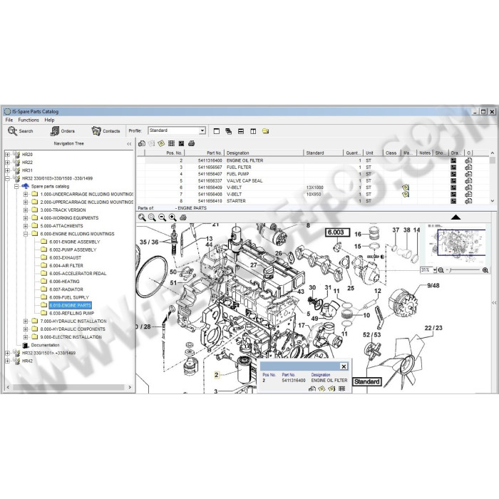 Terex Excavator HR20 HR22 HR31 HR32 HR42 parts catalog