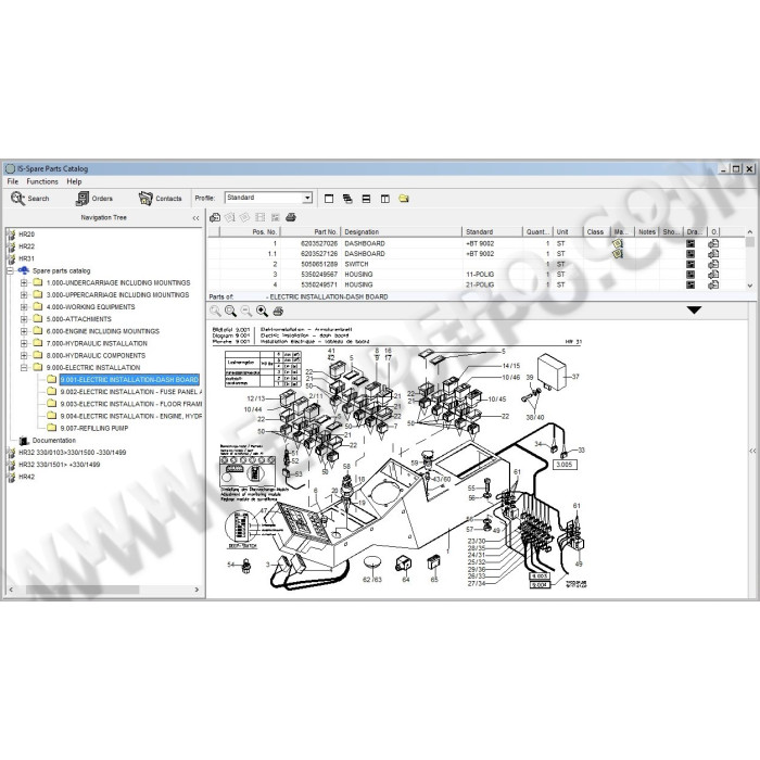 Terex Excavator HR20 HR22 HR31 HR32 HR42 parts catalog