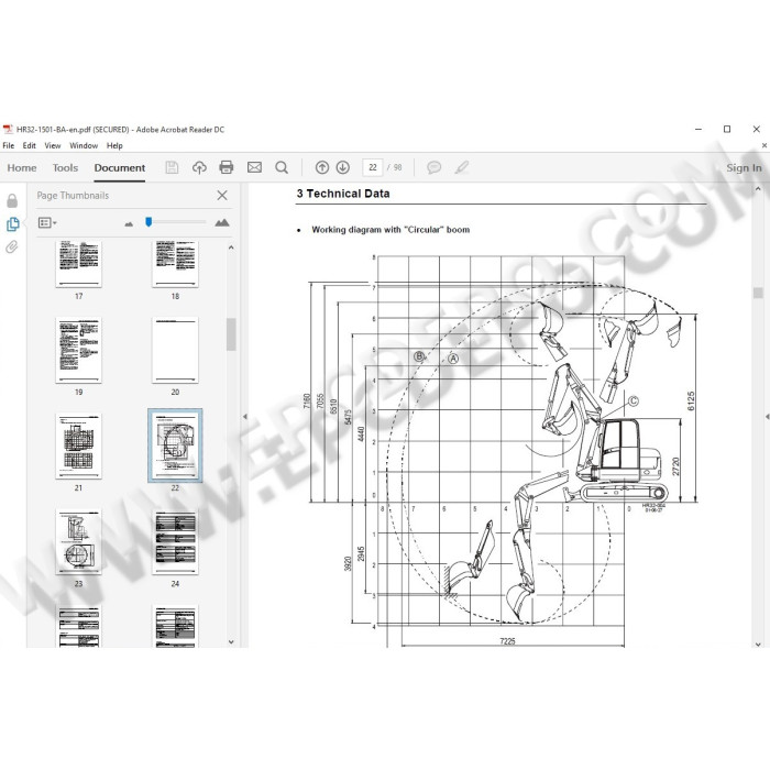 Terex Excavator HR20 HR22 HR31 HR32 HR42 parts catalog