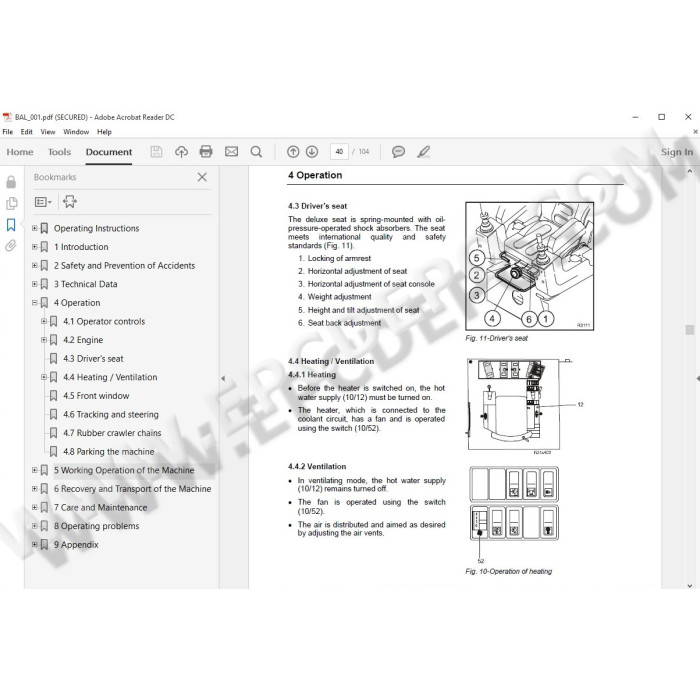 Terex Excavator HR20 HR22 HR31 HR32 HR42 parts catalog
