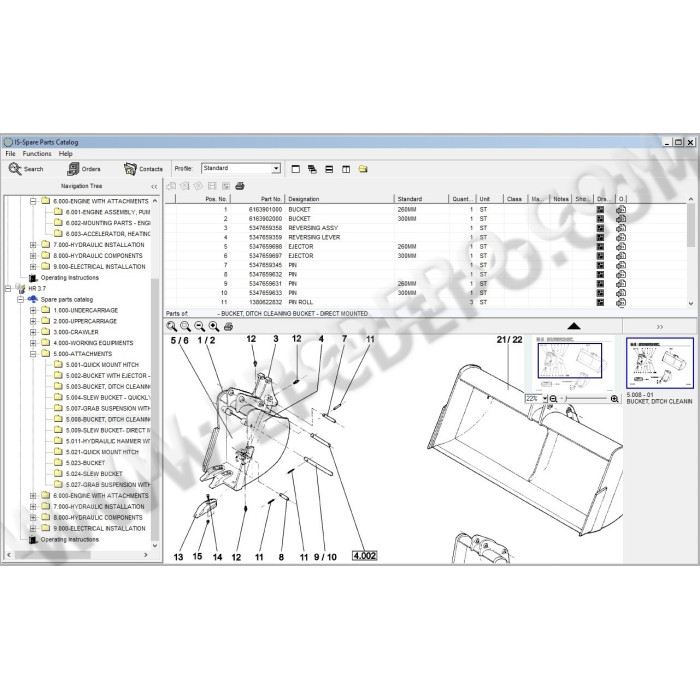 Terex Mini Excavator HR1.5 HR1.6 HR2.0 HR3.7 parts catalog